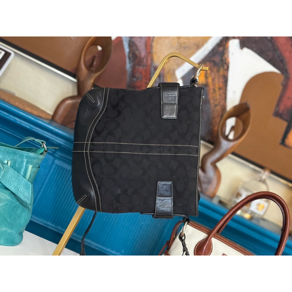 Coach Black Signature Canvas Shoulder Bag - Picture 6 of 6
